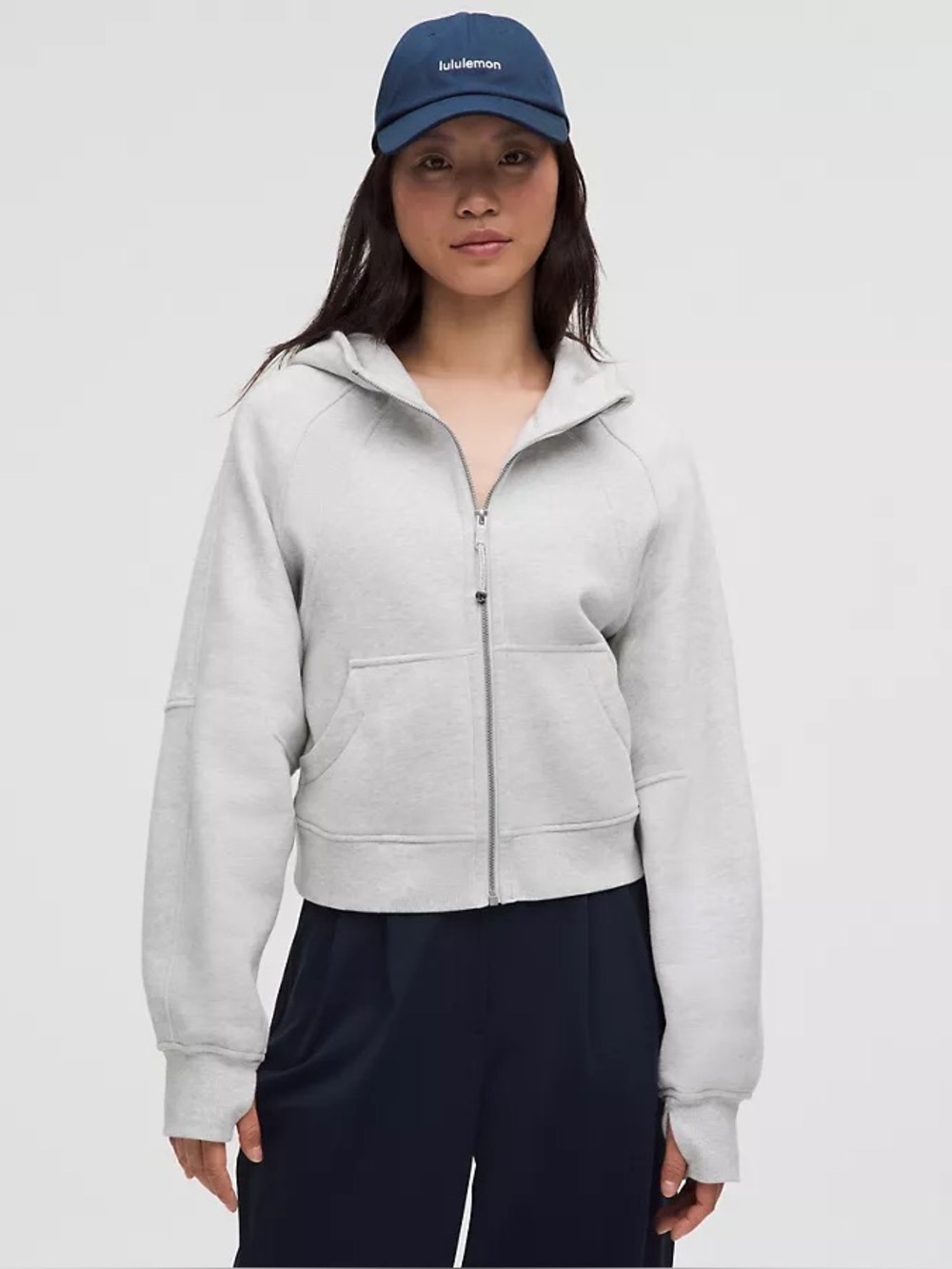 lululemon athletica Light Gray Full-Zip Hoodie